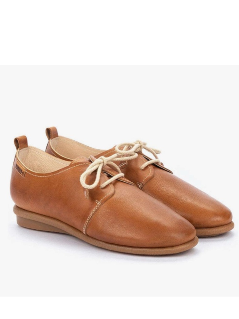 PIKOLINOS Women's Calabria Leather Lace-Up Flats in Brandy 10.5/11